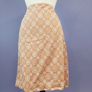 Sunny Orange Patterned Pencil Skirt